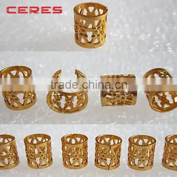 Dread Lock Dreadlocks Braiding Beads Golden Metal Cuffs Hair Accessories Decoration Filigree Tube Silver Golden Colorful Quality Choice photo-3