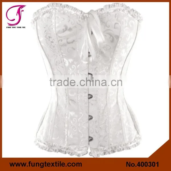 400302 Factory Directly Good Quality Satin Plus Size Sexy Corsets Bustiers Tops photo-3