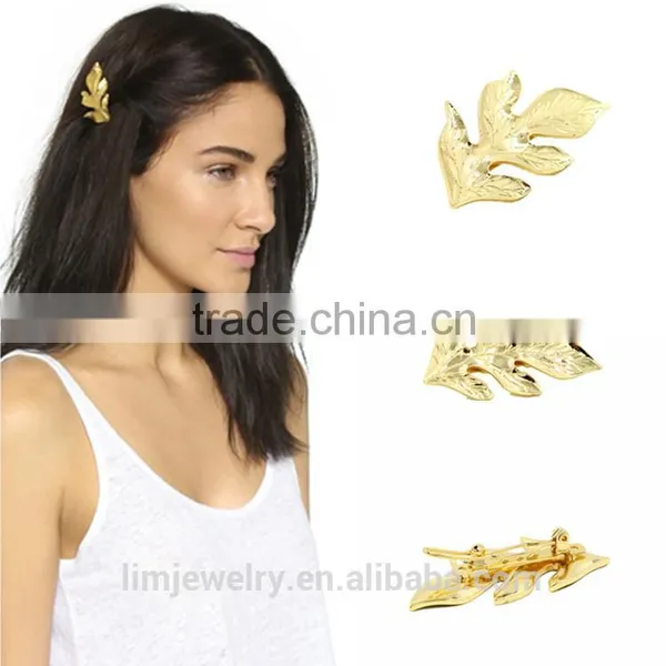 Gold Leaf Charm Hair Accessories Hair Pins