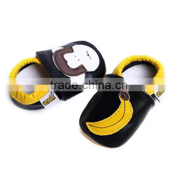 Wholesale Boutique Formal Leather Lovely Monky Newborn Baby Hard Sole Walking Shoes photo-2
