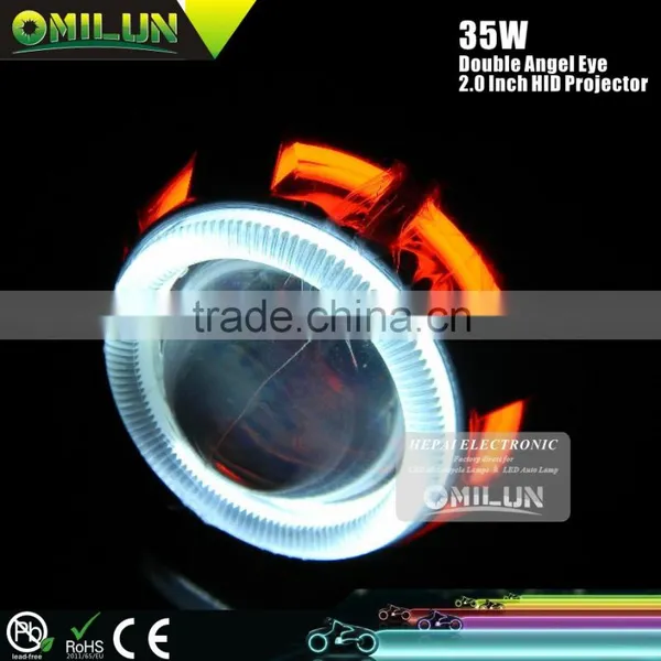 12V 2.0" Inch Hid Projector Lens Lamp With Double Angel Halo Ring photo-4