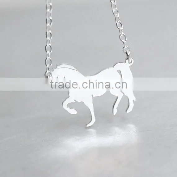 Most Pop Sterling Silver Running Horse Necklace