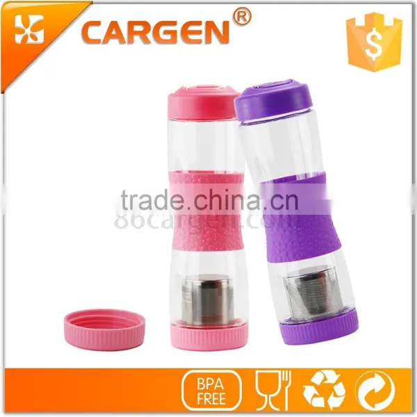 BPA Free 500ml Carabiner Plastic Sport Tea Filter Bottle photo-4