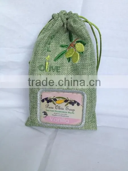 Gift Soap Jute Bags With PVC Window and Customized Design Emboridery photo-2