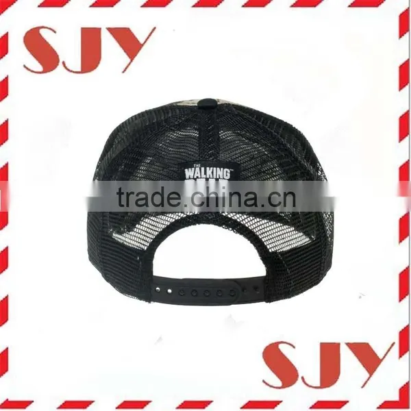 Sublimation Print Black Trucker Snapback Hat Cap photo-3