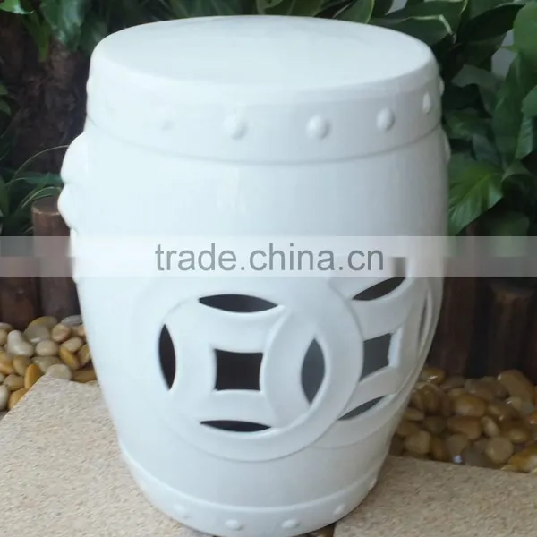 Yellow Glazed Ceramic Chinese Stool Chair photo-6