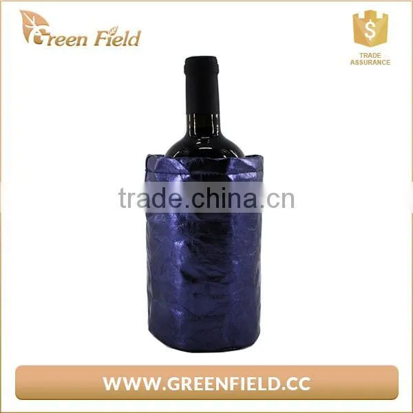Green Field Washable Kraft Paper Bottle Wine Cooler Bag photo-4