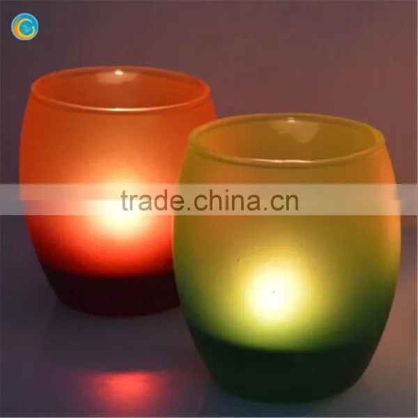 Electroplate Frosting Egg Shape Glass Candle Holder Candlestick photo-3