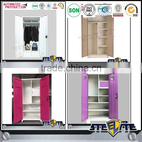 China Factory Steel Almirah Online Shopping/Clothes Cupboard Design/2 Door Iron Cupboard photo-6