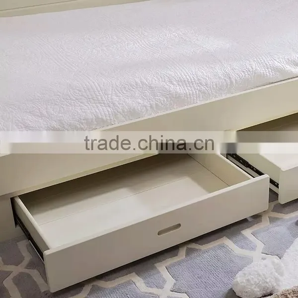 Antique French Style Princess Snow White Pure White Solid Carving Daybed With Two Big Drawers BF11-02274b photo-4