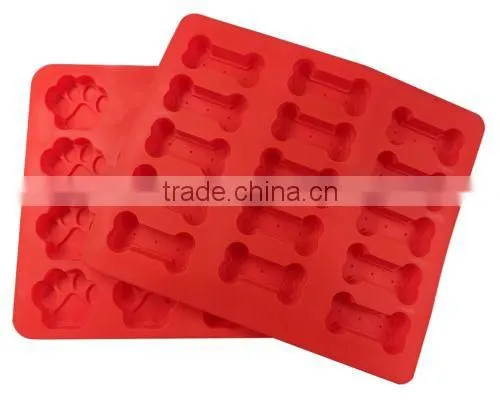 Puppy Paw & Bone Silicone Baking Pan Mold Ice Tray Dog Treat Cookie Non Stick photo-6