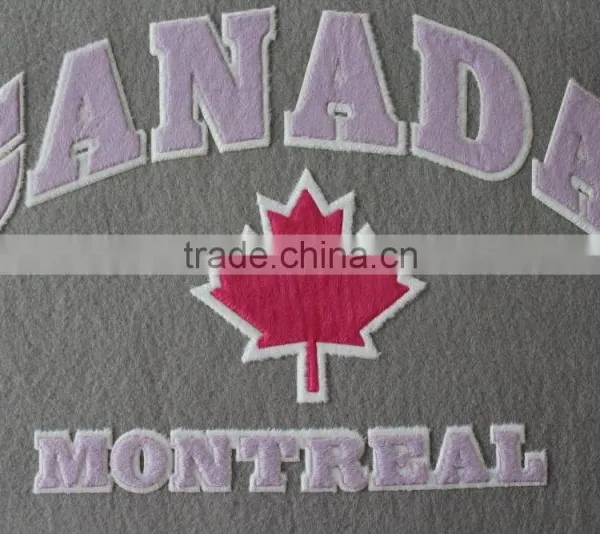 2017 Fashion SOFT FUR Souvenir City Name Heat Transfer