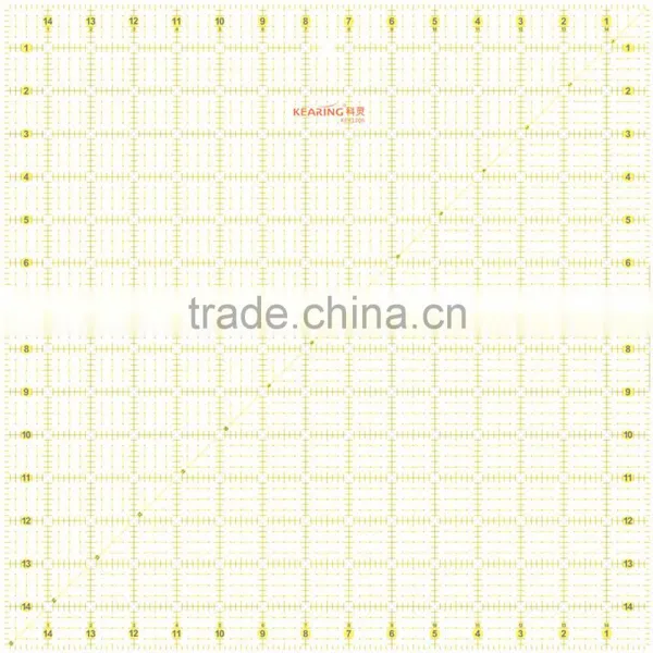 Kearing Clear Rigid Acrylic Plastic Square Rulers For Quilting / Square Quilting Rulers 15 * 15 INCH #KPR1515 photo-2