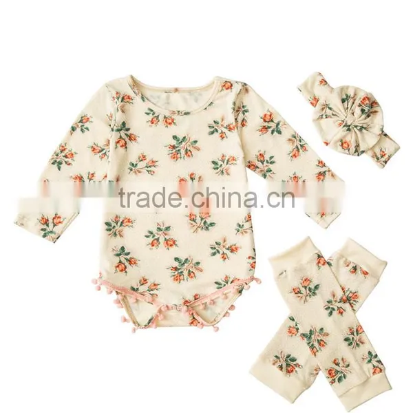 2017 New Arrival 100%cotton Long Sleeve Onesie Baby Spring Onesie Romper photo-2