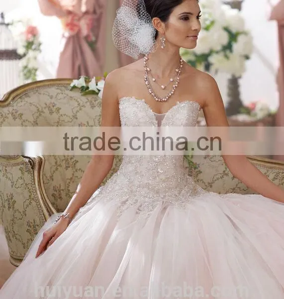 Top Quality China Factory Made French Lace Wedding Dresses Vestidos de Noiva photo-2