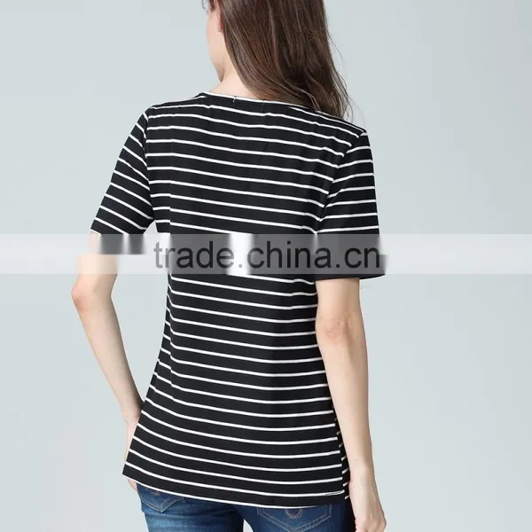 Summer Wholesale Maternity T-shirts for Pregnant Women Cotton Breathable Nursing Tops Outdoor Breastfeeding Clothing photo-6