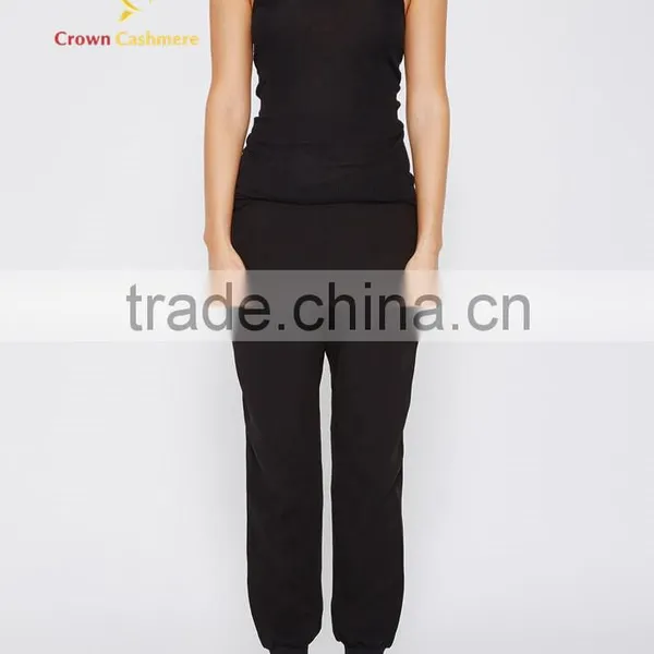 Women Cashmere Sleeveless Top Round Neck Knitted Pullover photo-3