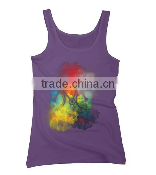 China Custom Printing 100 Cotton Womens Tank Top Loose,wholesale High Visibility Tank Top photo-3