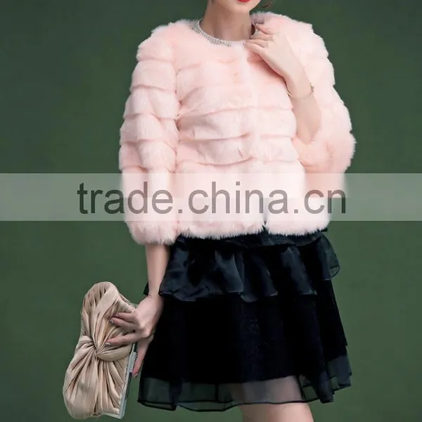 Ladies Keep Warm Winter and Autumn Short Thicken Woman Rabbit Fur Coat Lady Faux Fur Pure Collar Jackets photo-2