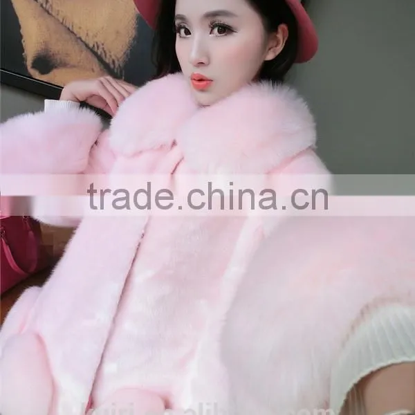 Women Winter Large Collar Fake Fur Coats Plus Size Vintage Artificial Fox Fur Coat photo-4