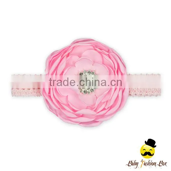Wholesale Remake Photo Props Fabric Flashing Gray Bulk Flower With Diamond Newborn Baby Girl Elastic Strand Floral Headband photo-4
