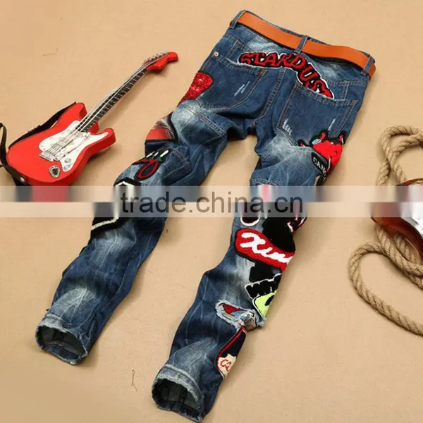 2017 New Summer Fashion Hole Jeans Men Long Trousers photo-2