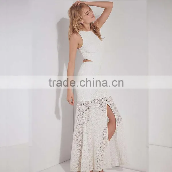 Luxury Long Maxi Lace Dress Fancy Frog Women Dresses With Slit photo-2