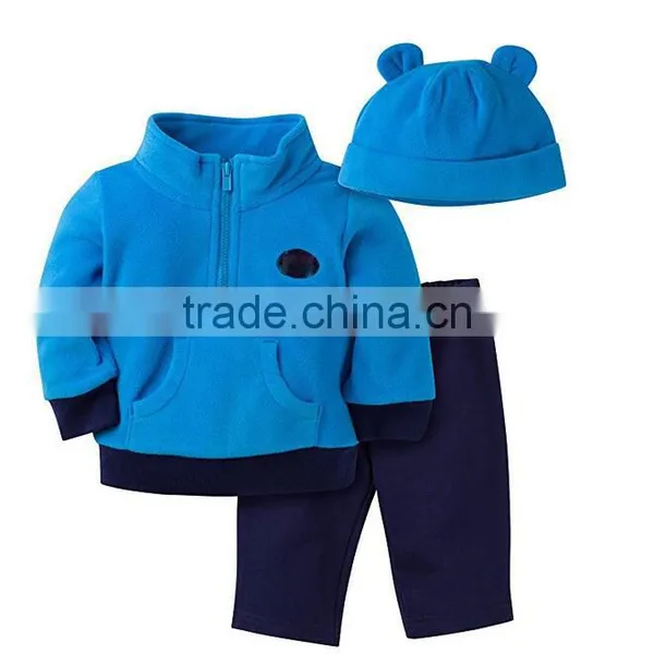 Baby Boys' 3 Piece Fleece Top and Pants Cute Baby Boy Sets 3 Pieces Suit photo-2
