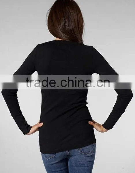 Modal Long Sleeve Raw Edges Band Crew For Women photo-3