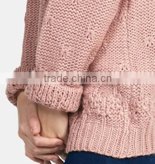2017 Trendy Wholesale Woman Free Knitted Loose Sweater Patterns With Custom Made photo-6