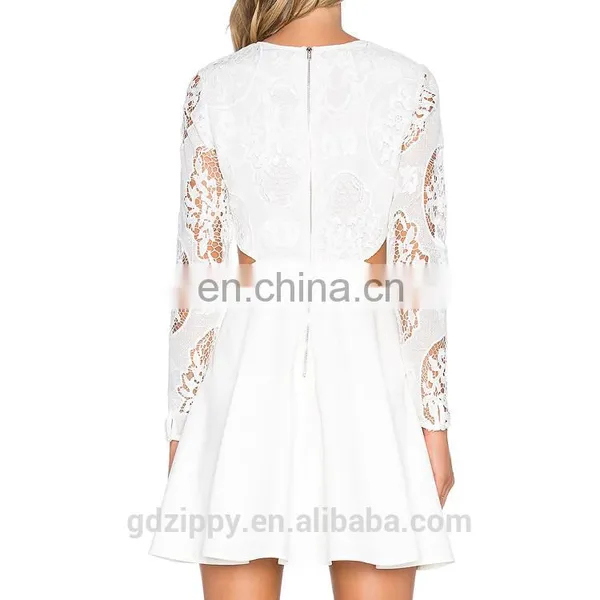 Long Sleeve High Neckline Latest Lace Dresses Fashion Dresses photo-4
