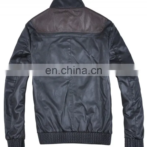 2017 Latest Fashion Mens Warm Cheap Leather Motorcycle Jacket photo-2