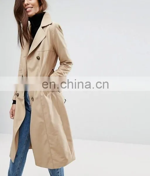 High Quality Womens Double-breasted Coat Long Belt Dust Coat Fitted Woman Trench Coat S/M/L/XL photo-2