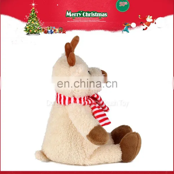 Korean Design Custom Cute Plush Animated Christmas Promotion Gift Stuffed Animal Soft Reindeer Toys photo-3