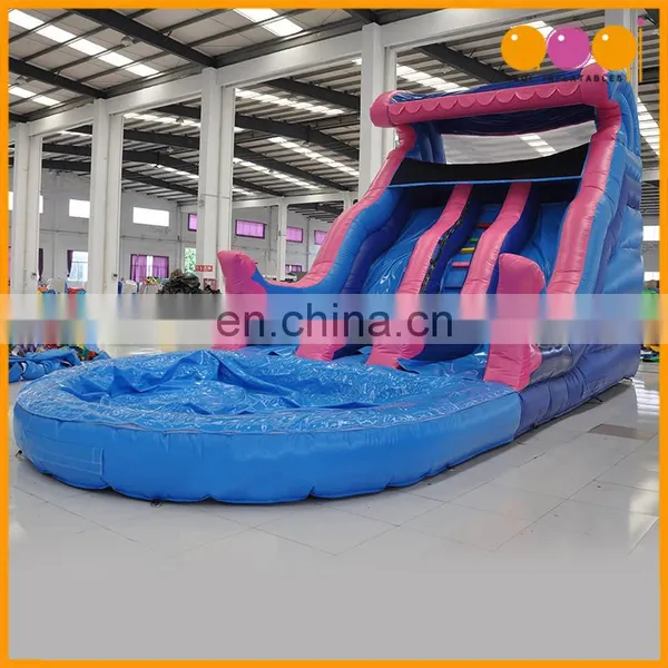 Cheap Price Outdoor Water Park Pink Water Slide With Pool photo-3