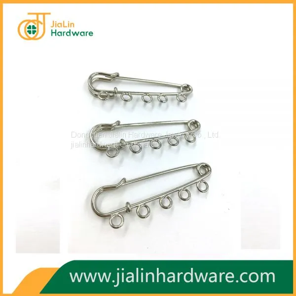 Five Holes Decorated Brooch Safety Pins Great for Garment Ornament