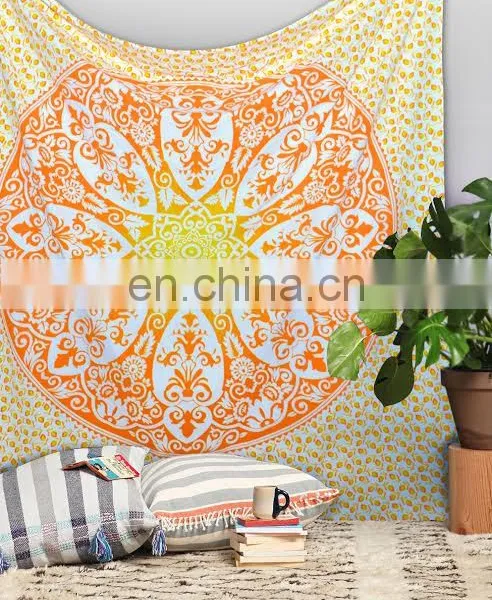 Indian Hippie Mandala Tapestry, Bed cover hippy wall hanging Bohemian Bed Sheet Bed Spread Throw Cotton Handmade Beach Cover Art