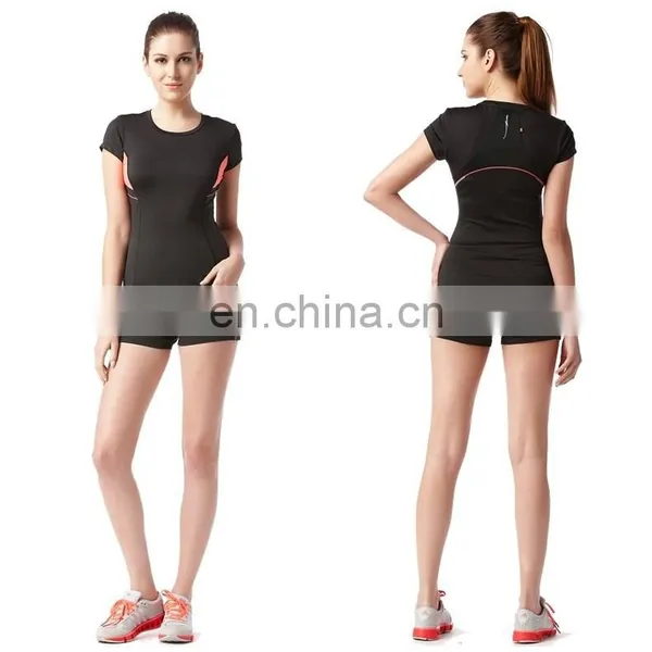 Yihao New Wholesale Bodybuliding Custom Woman Sportswear Fashion Running Plain T Shirt Sports Yoga T Shirt photo-3