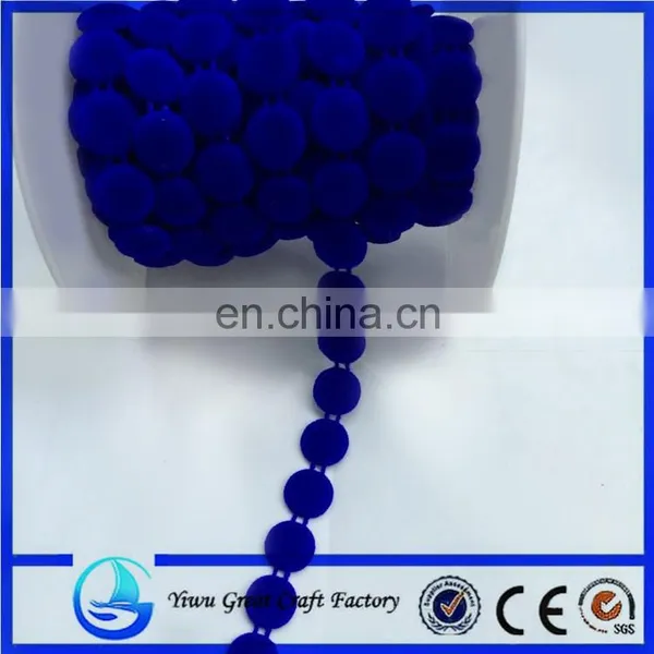 Fashion new blue flocking cotton round wire bead Clothing decorative beads