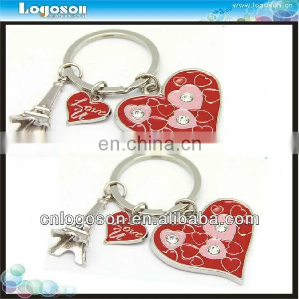 Rhinestone Heart Floating Keychain photo-2