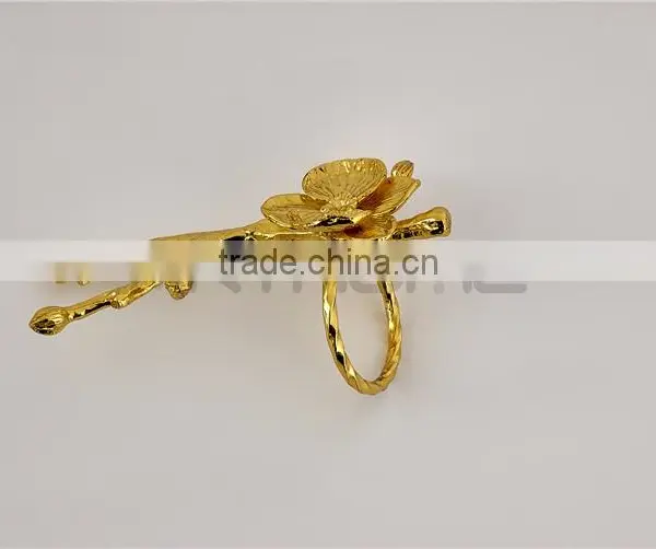 Cheap Decorative 2014 Unique Fashion Wholesale New Design Gold Napkin Rings photo-3