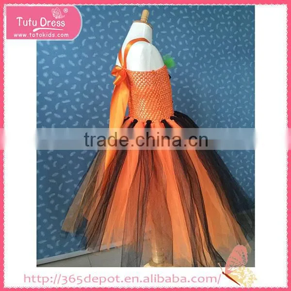 Orange and Black Pumpkin Decorated Chest Braces Gauze Dress Halloween Costume Supplier's Choice photo-2