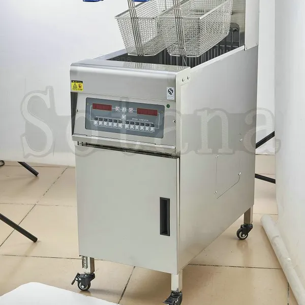 Single-cylinder Computer-controlled Vertical Electric Frying Oven With Oil Filtering Cart
