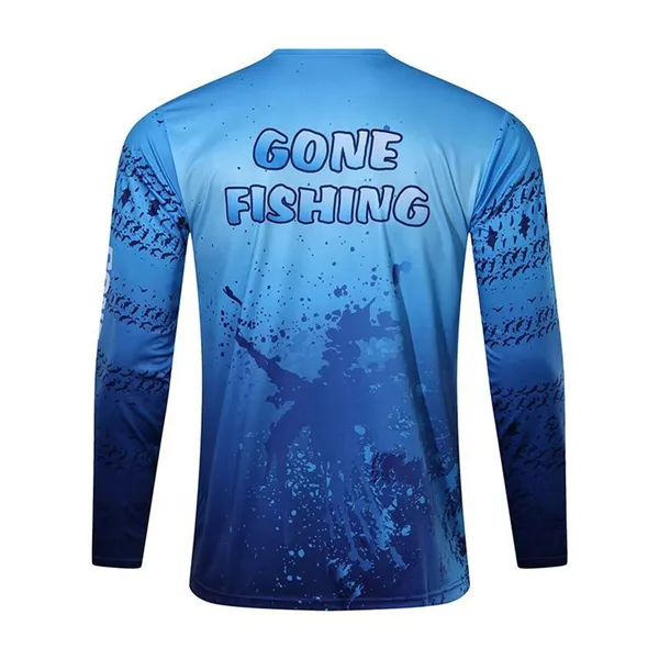 Custom UPF50 Men's 100% Polyester Quick Dry Fishing Wear Blank Fishing Apparel UV Protection Moisture Wicking Fishing Shirts photo-3