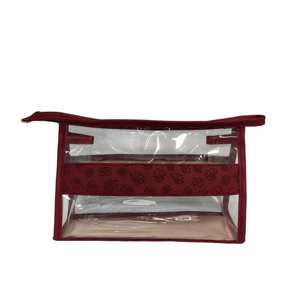 Floral Embossed Clear PVC Toiletry Bag