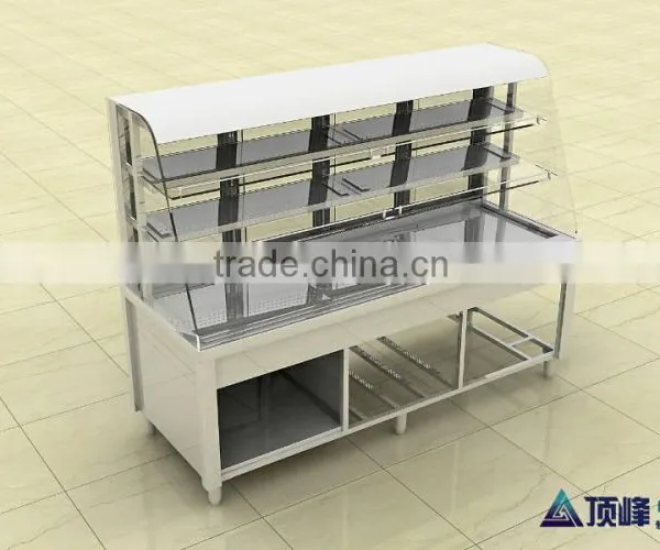 APEX Restaurant Air Cooled Showcase Hot Pot Chafing Dish Refrigerated Order Dishes Display Cabinet photo-2