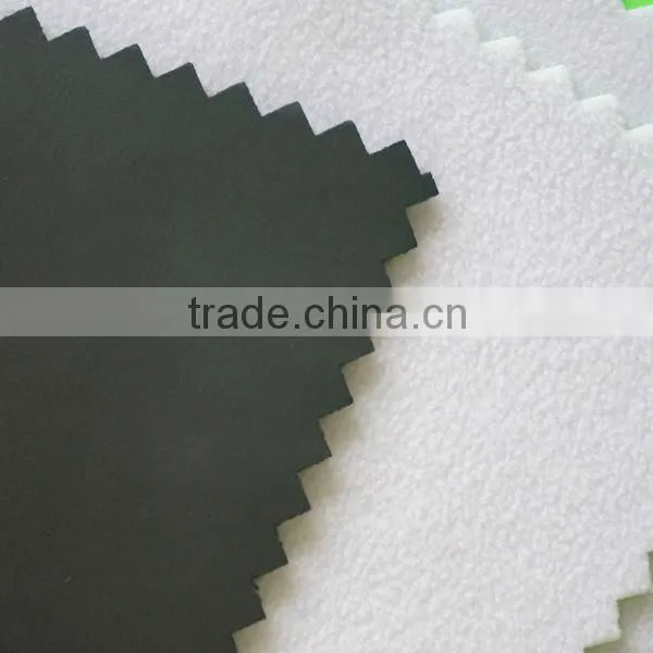 100% Polyester Soft Polar Fleece pu Coated Fabric for Shoes Linner photo-2