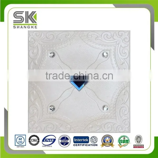 White Colored Simply Style Faux Leather 3D Tile For Home Decoration photo-3