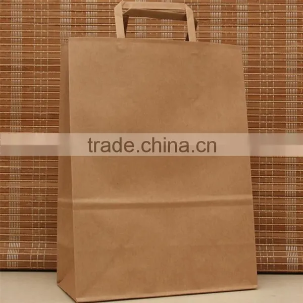 2016 Hot Sales Flat Handle Kraft Paper Bag photo-4