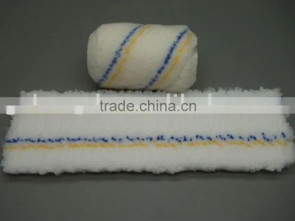 Woven Polyester Paint Roller Fabric With Yellow&blue Stripe 750g/sqm-13mm